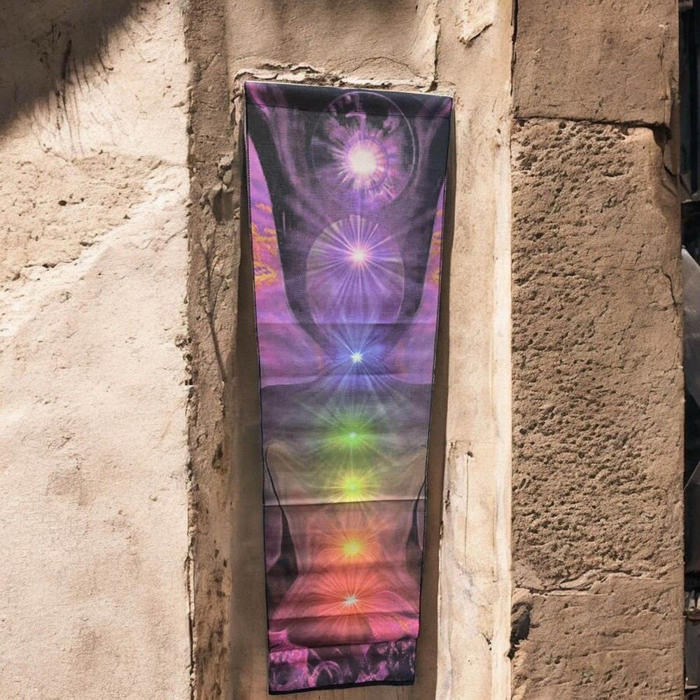 Radiant Chakra Silhouette Tapestry